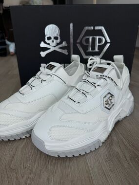 Philipp Plein Women White Sneakers TRAINER PREDATOR Size 37
